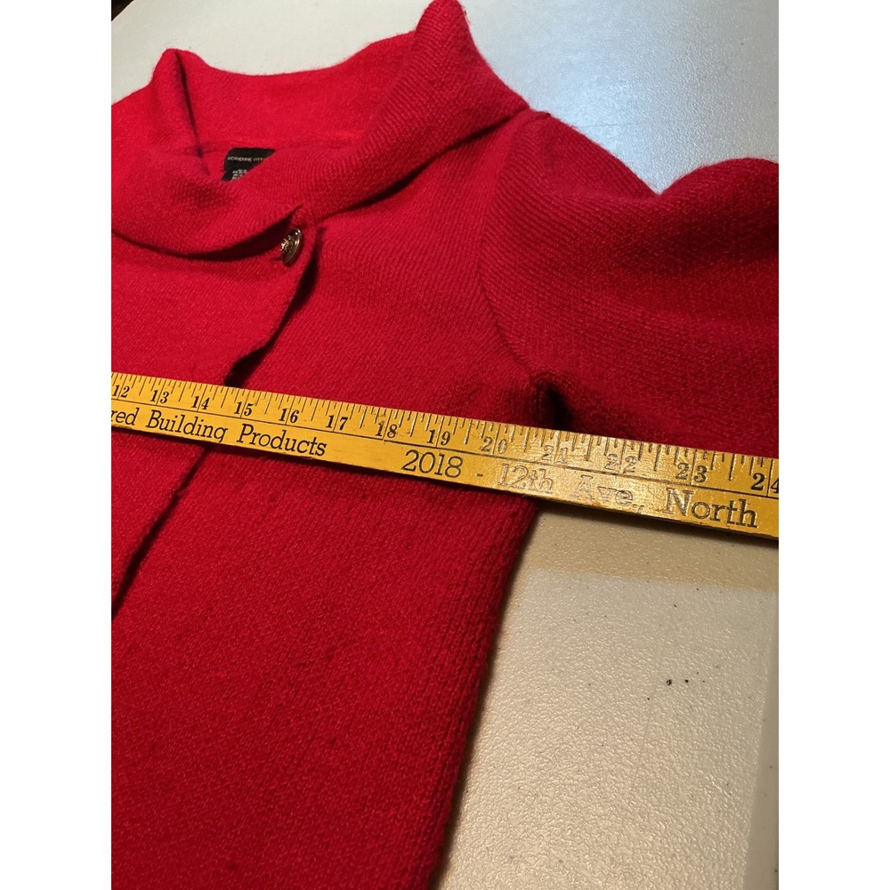 Adrienne Vittadini Red Wool Blend Shawl Collar Button Wrap Cardigan Sweater XL - Picture 6 of 9